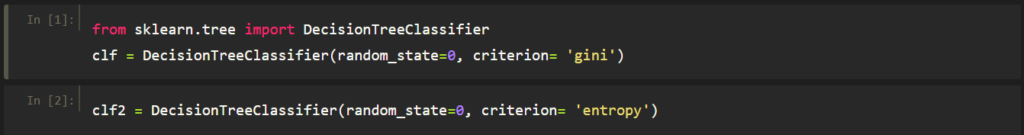 Example code for creating an instance of the Decision Tree Loss Function