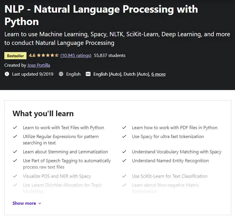 4 2 best courses for natural language processing,natural language processing with python,nlp courses
