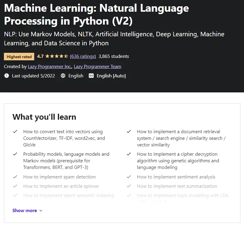 5 2 best courses for natural language processing,natural language processing with python,nlp courses